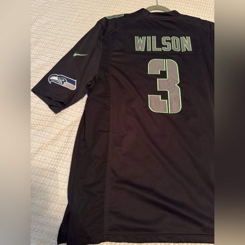 Nike Seattle Seahawks Super Bowl 48 Black Russell Wilson Jersey
